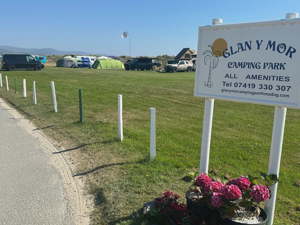 Grass pitches by the entrance