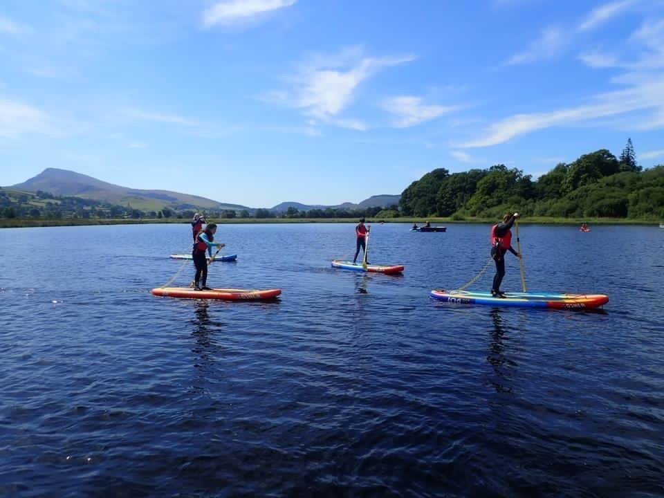 Paddleboarders on Bala Lake