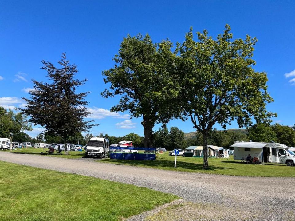 Touring pitches beside the track