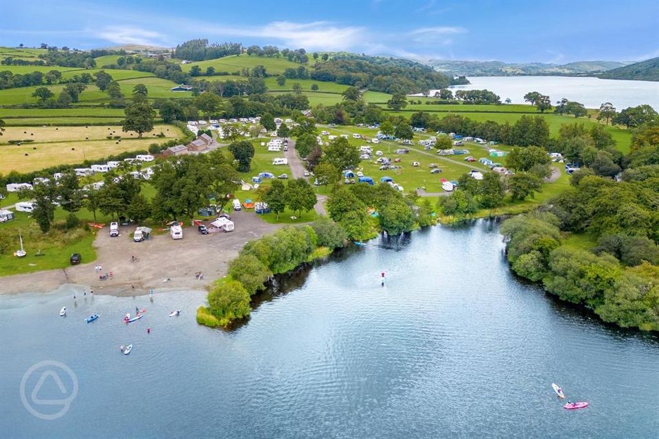 The park and lake from above