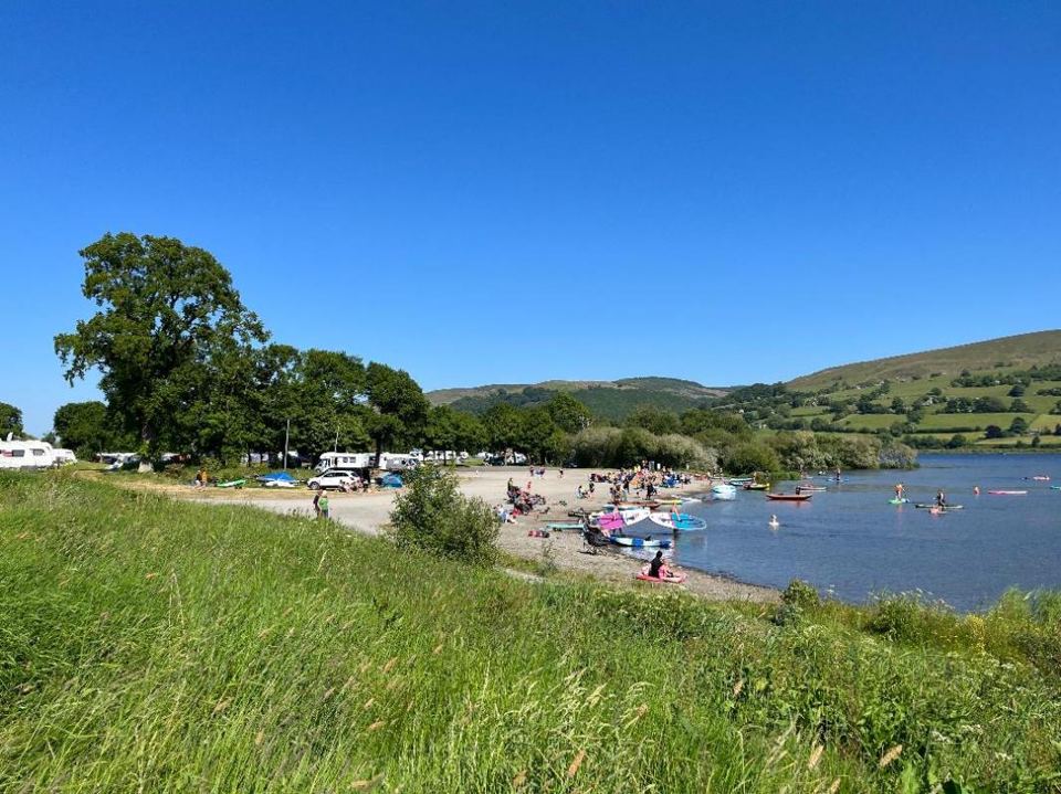 Lake shore and beach from the park