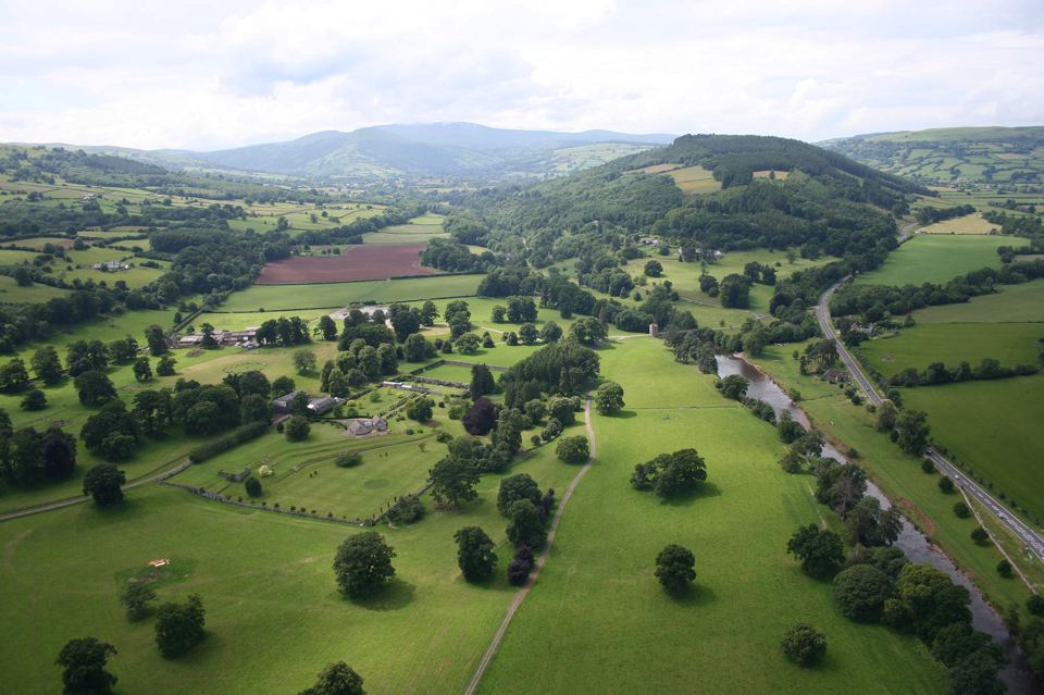 Estate and valley from above