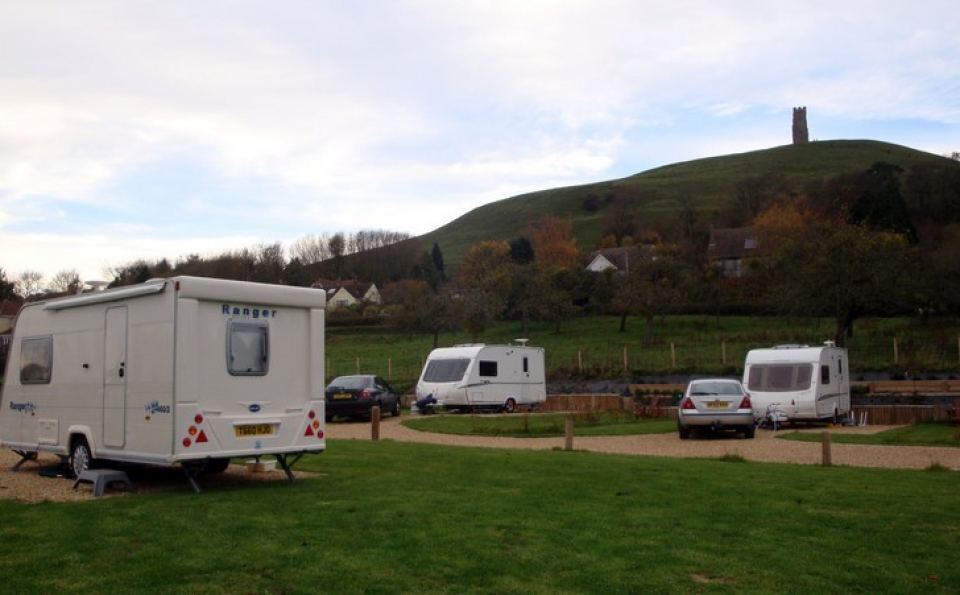 Caravans on the touring field