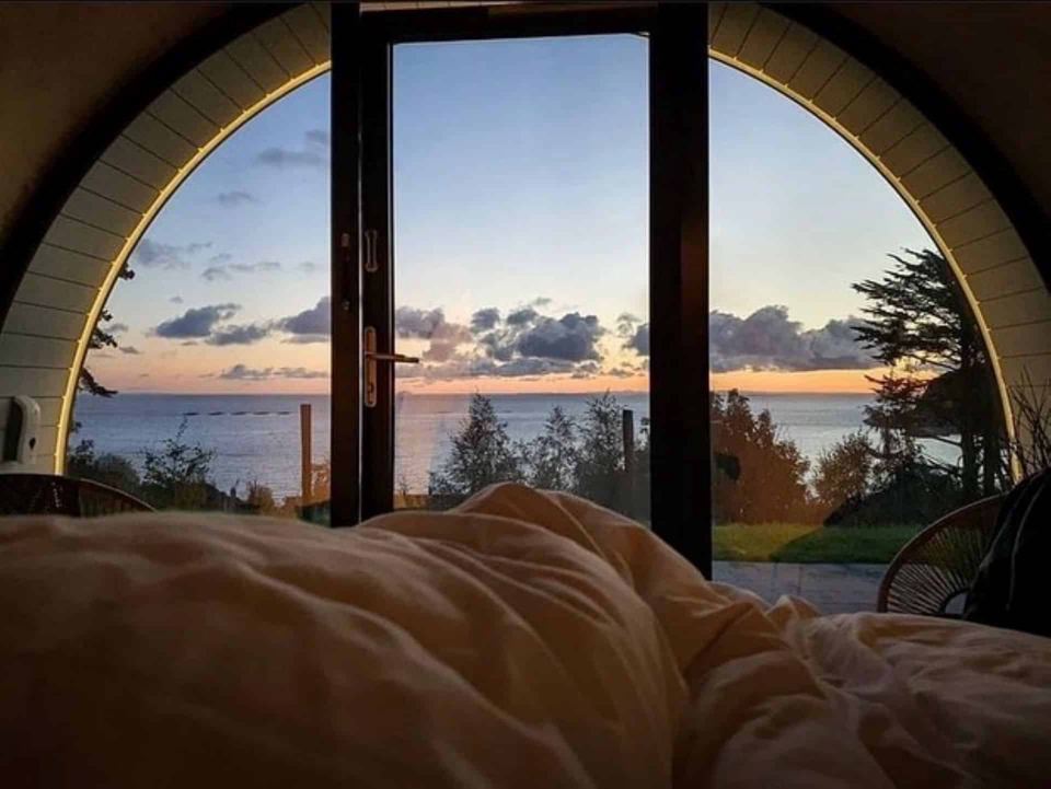 Bed with view over the bay