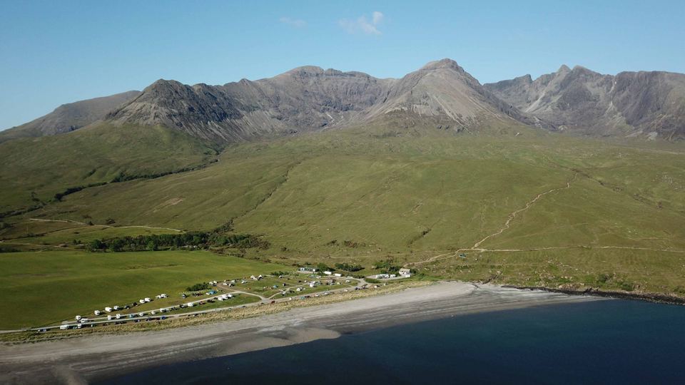 Campsite and Loch Brittle from above