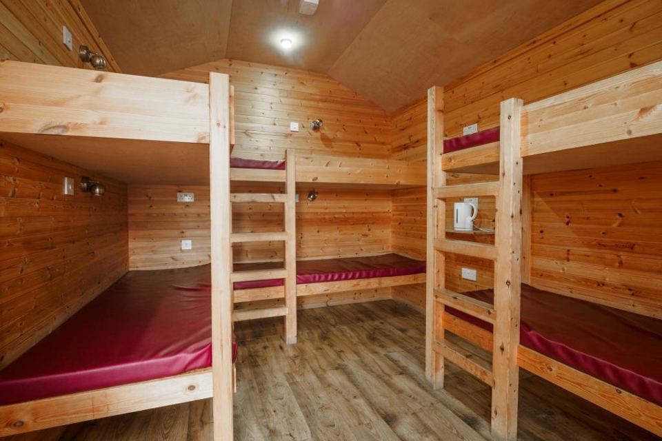 Bunk room in a microlodge