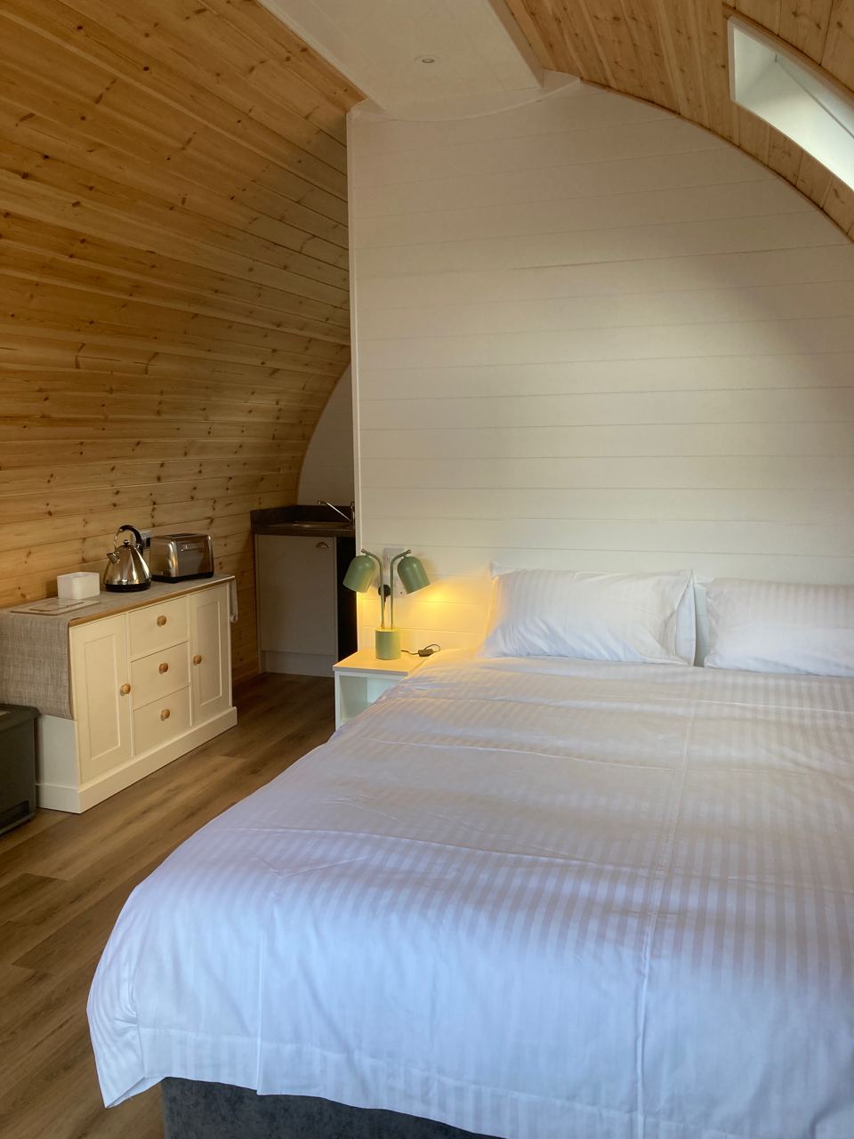 Bedroom inside a pod