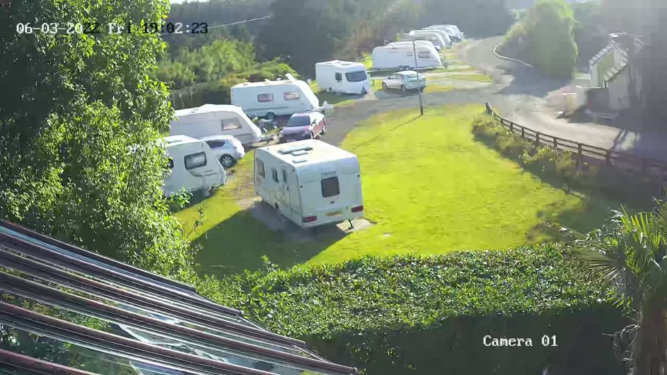 Caravans on the grass pitches