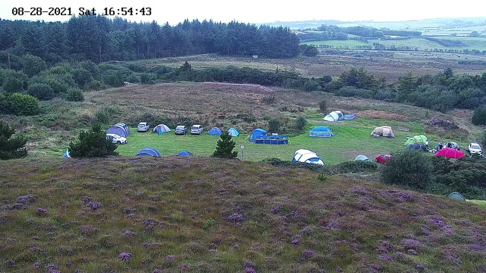 Tents on the moorland field