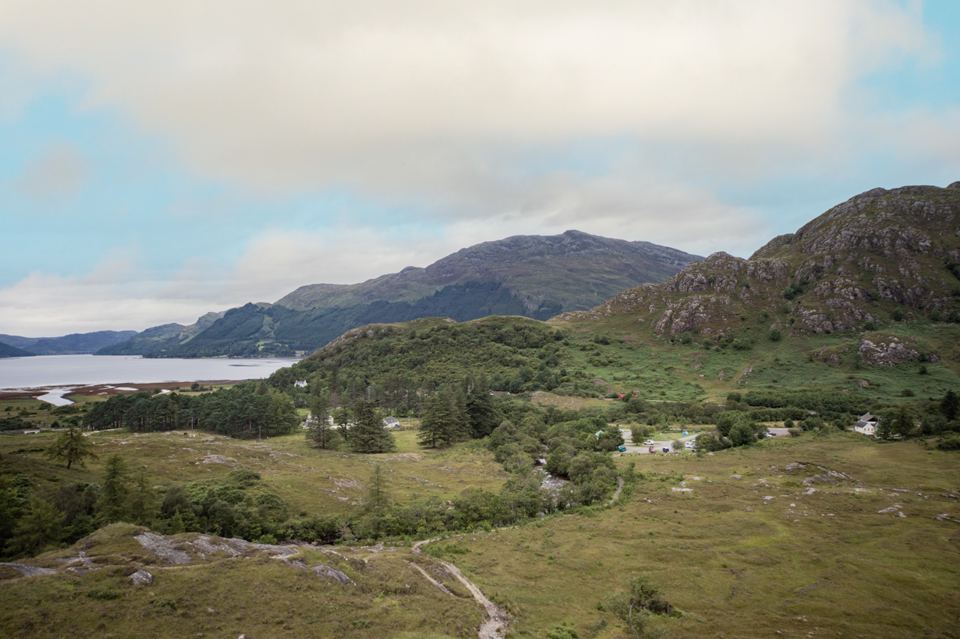 Hills and loch from the site