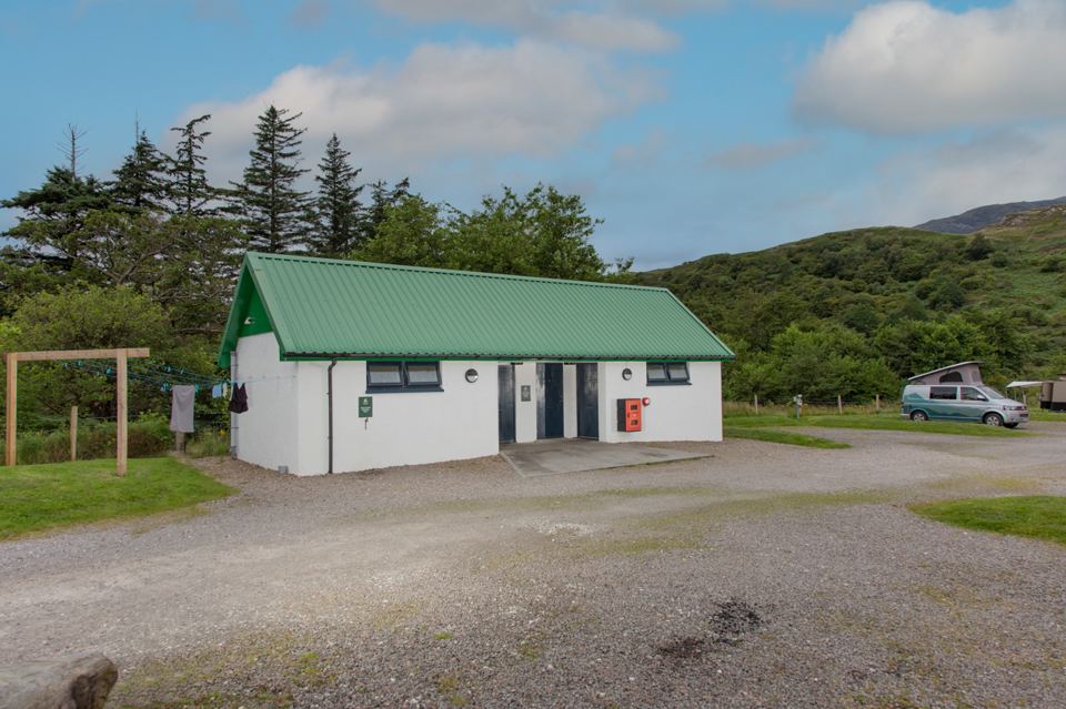Toilet and shower block