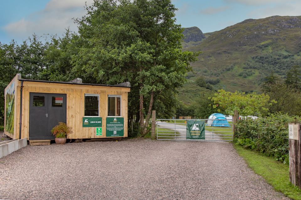 Check-in cabin at the entrance