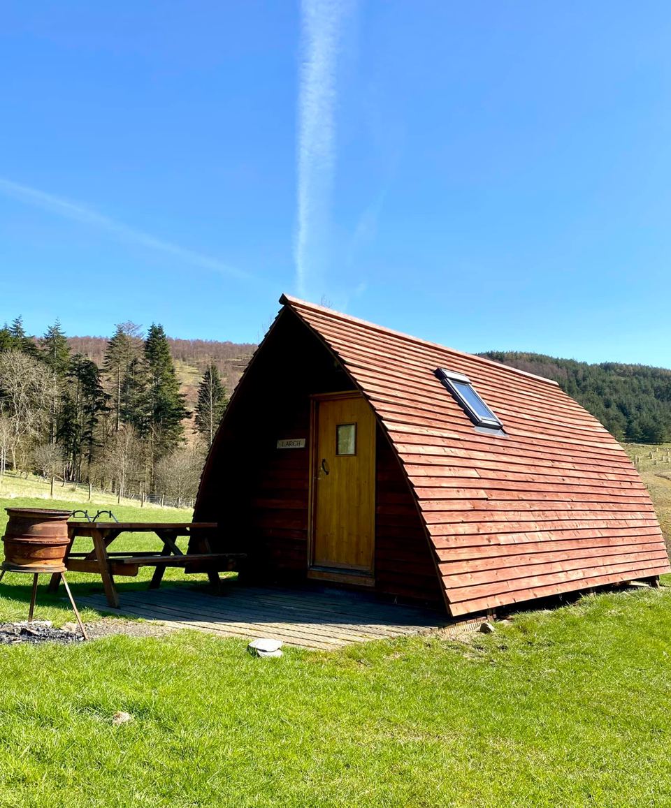 Pod with fire pit and picnic table