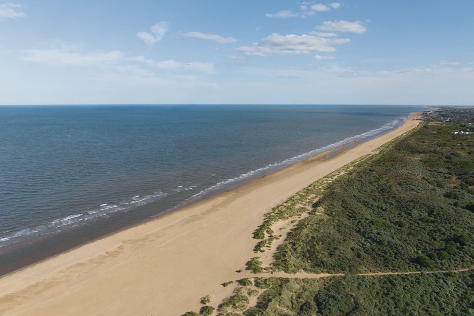 Beach and dunes from above