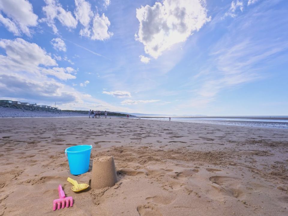 Sandy beach at low tide
