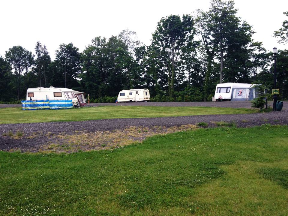 Touring caravans on hardstanding