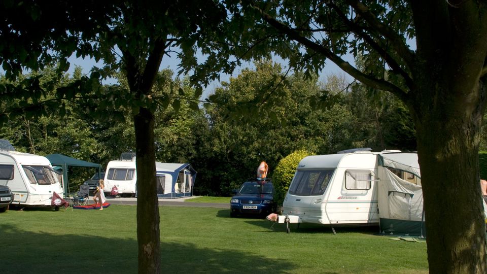 Caravans on grass pitches