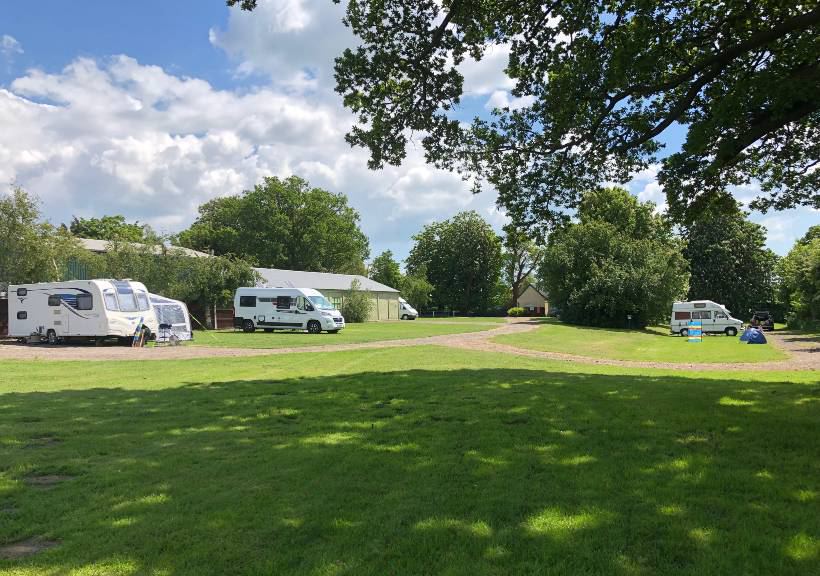 Motorhomes on the grass