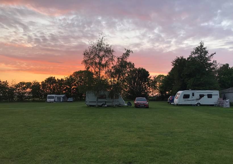 Sunset over the field