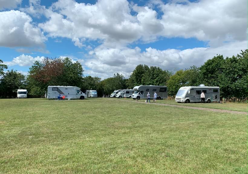 Motorhomes in the open field