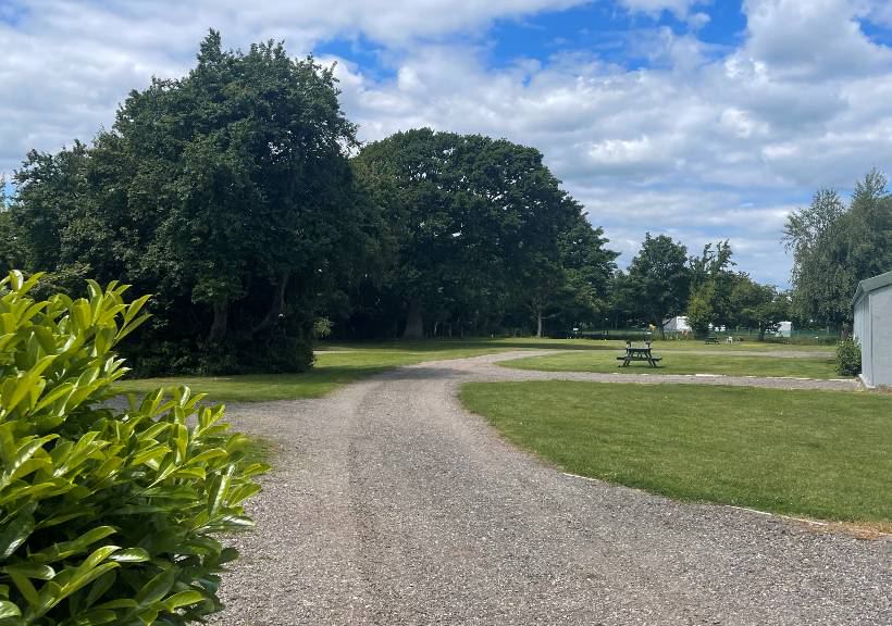 Gravel track through the site