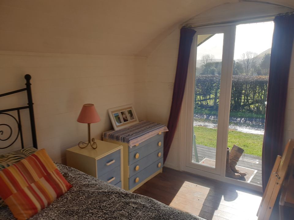Bed inside the hut