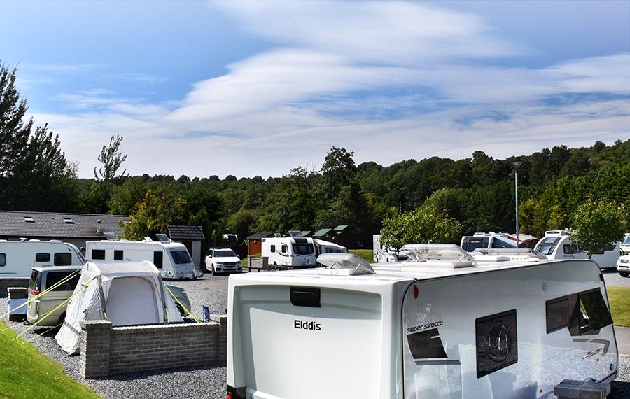 Caravans on hard pitches