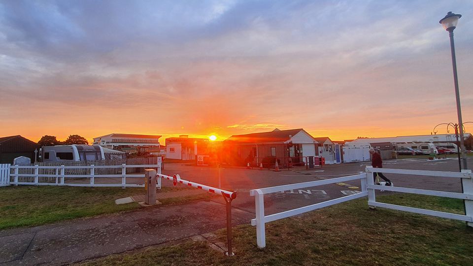 Sunset over the site