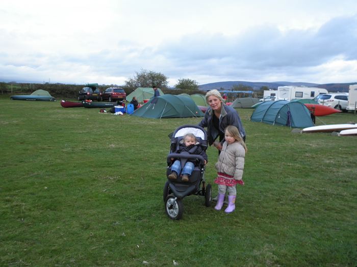 Camping field with tents