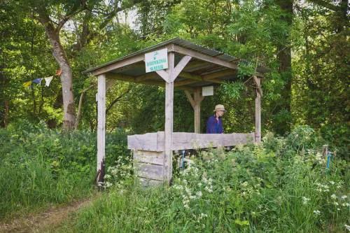 Check-in hut by the wood
