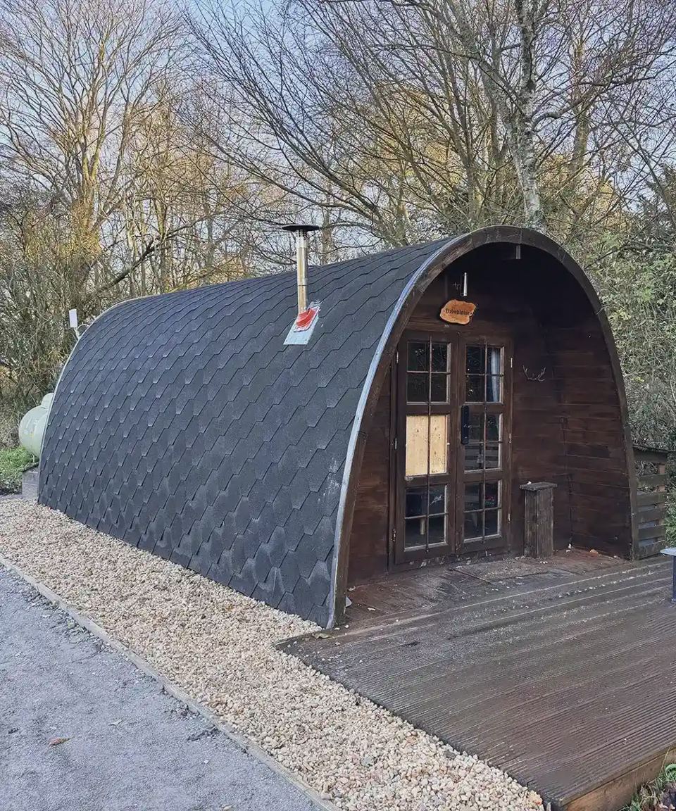 Cabin on gravel base