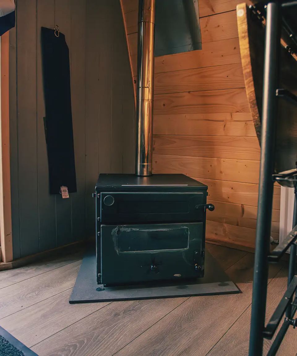 Stove inside the cabin