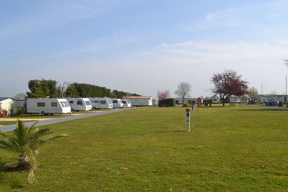 Caravans along the field edge