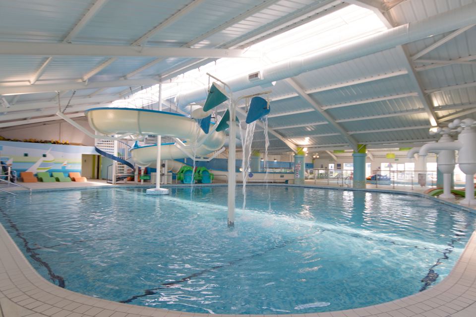 Indoor pool with slides