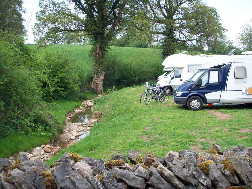 Motorhome beside the stream