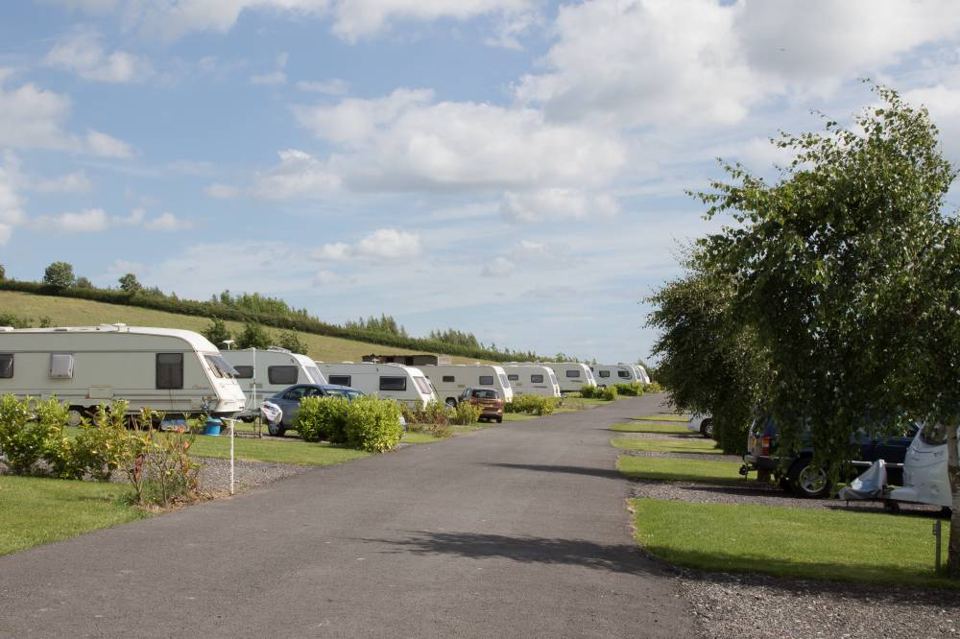 Touring pitches beside the road