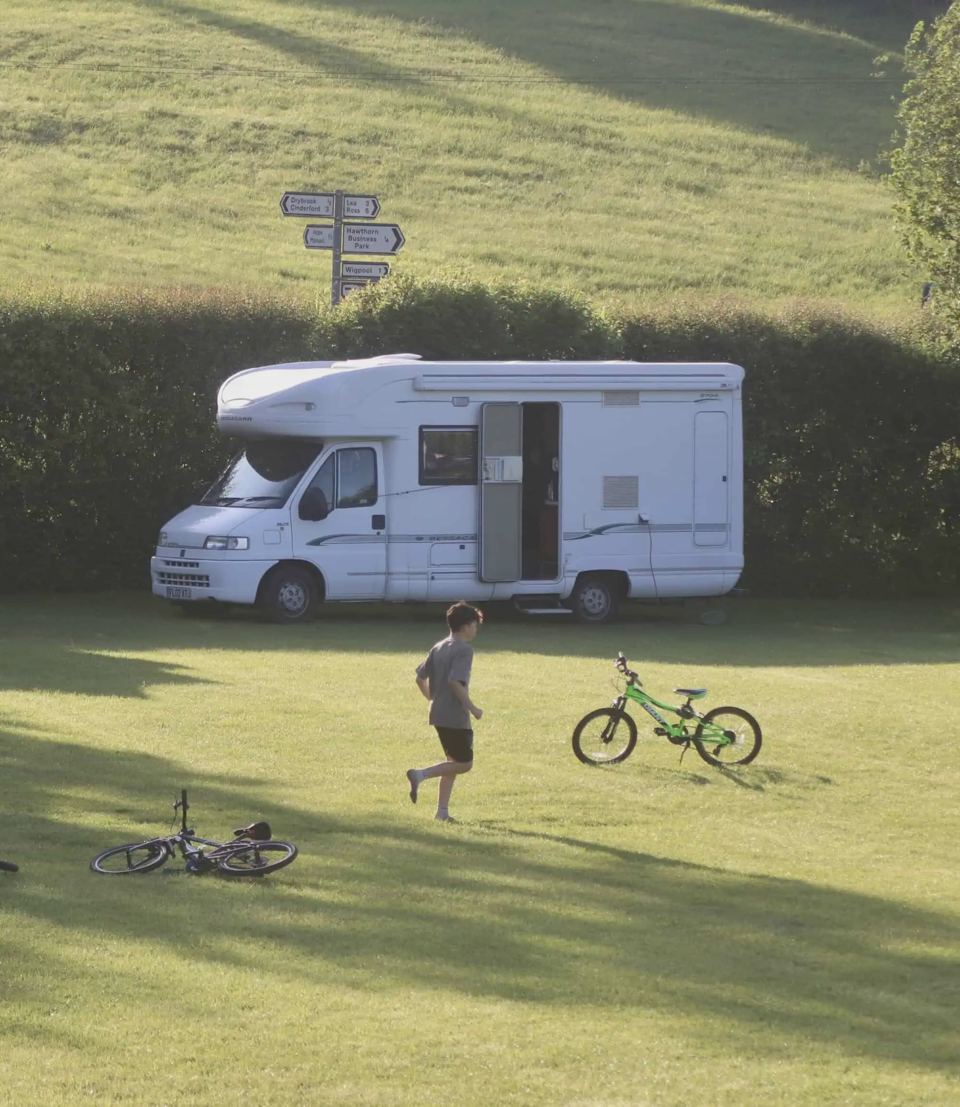 Motorhome on the touring field