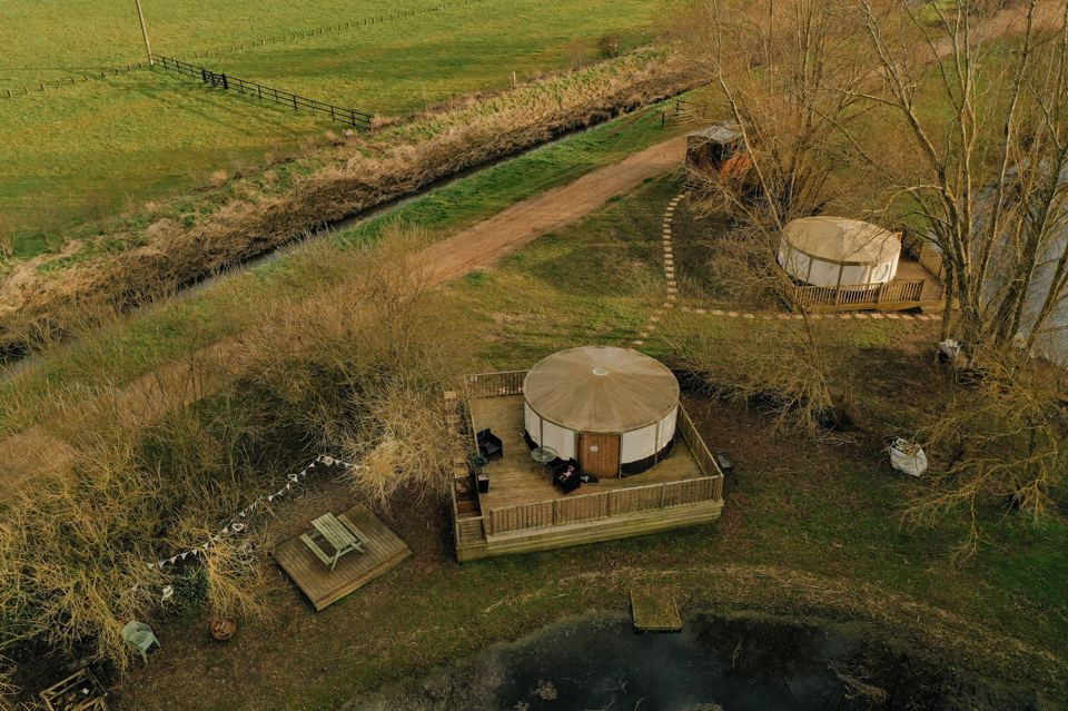 Yurts seen from above