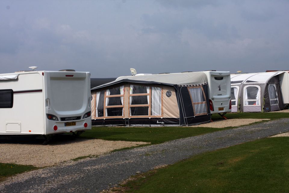 Touring caravans on hardstanding