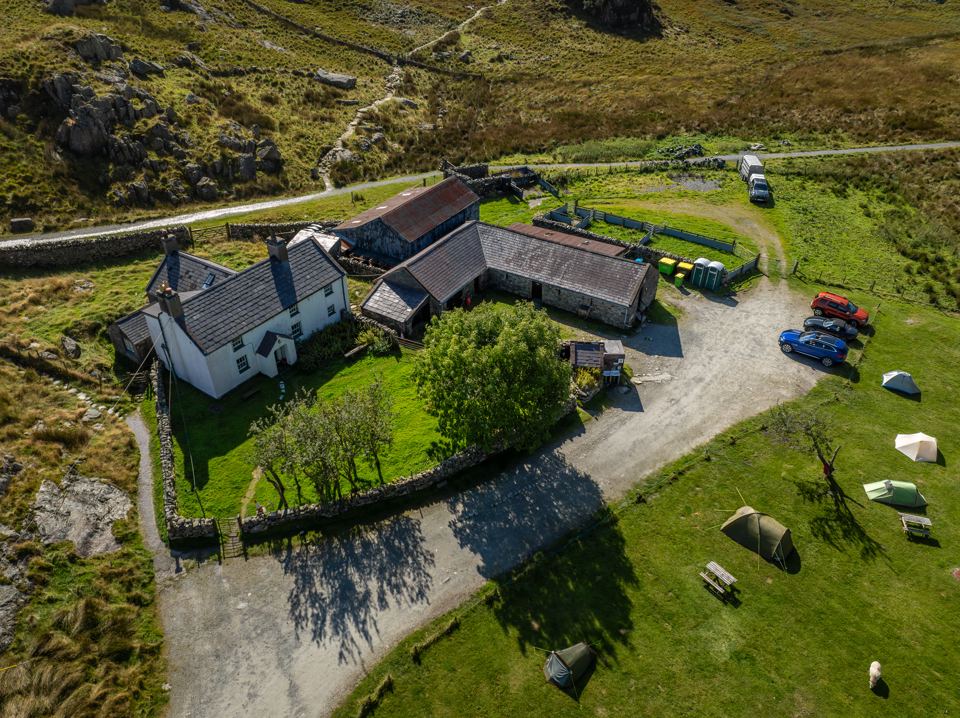 Farm and tents from above
