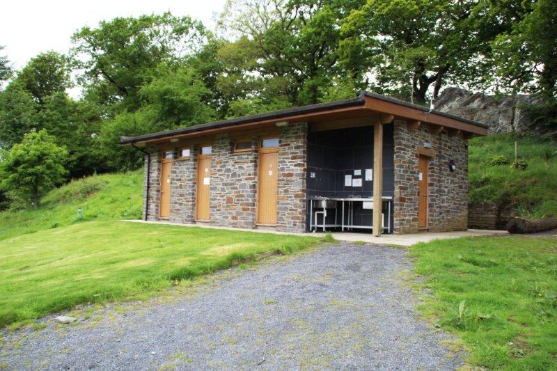 Stone toilet and shower block