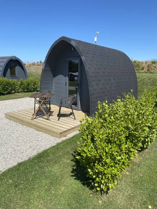 Camping pod with deck