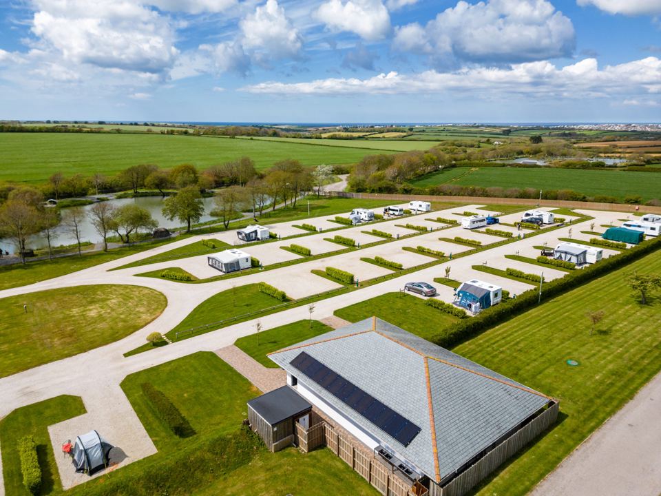 Shower block and pitches from above