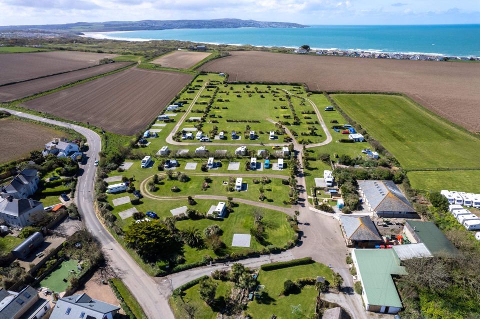 Aerial view of the campsite