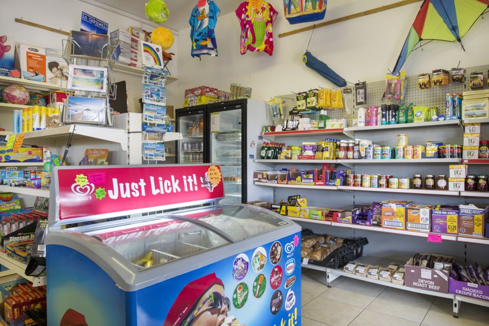 Shop with ice creams and sweets