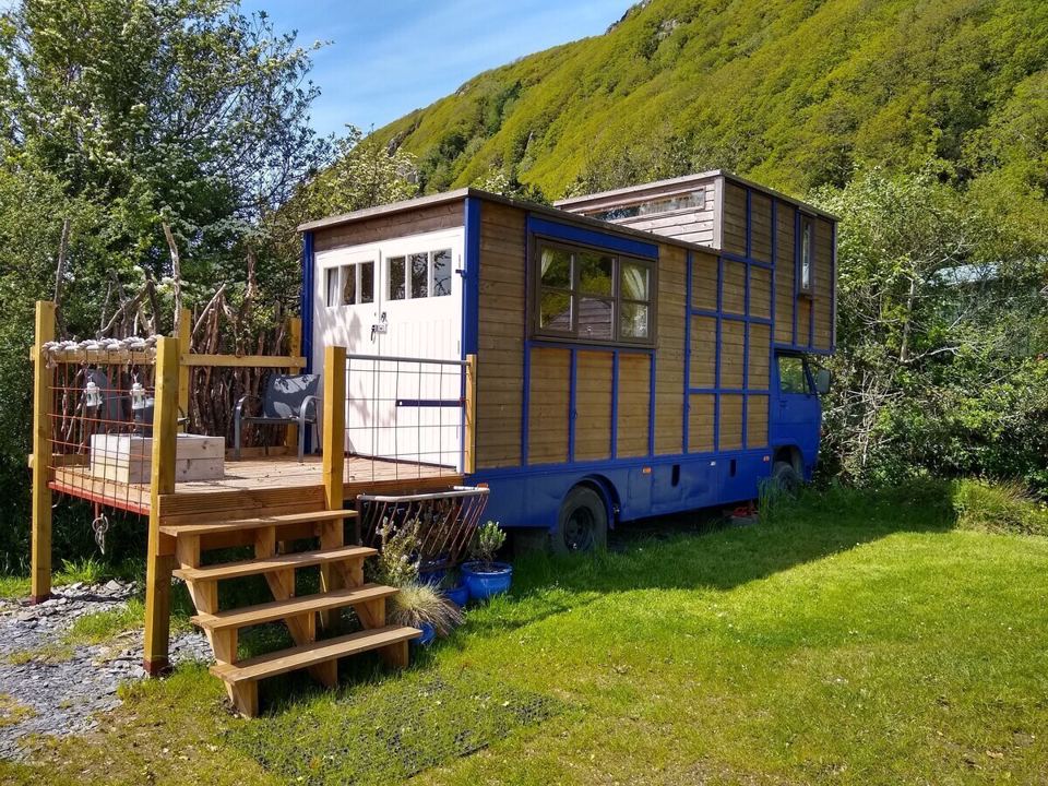 Converted horsebox with deck