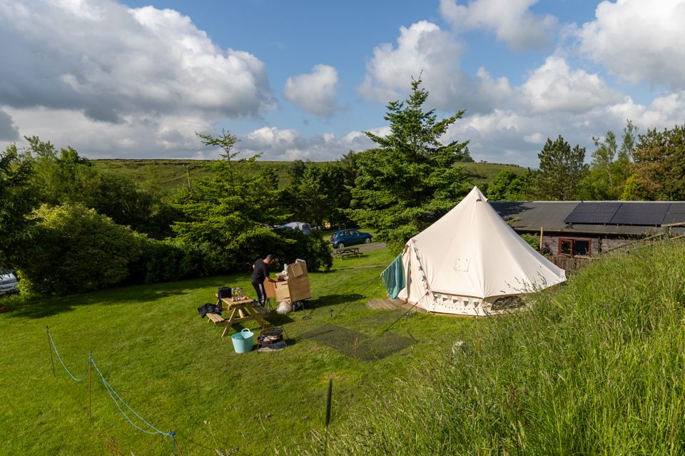Bell tent on the grass
