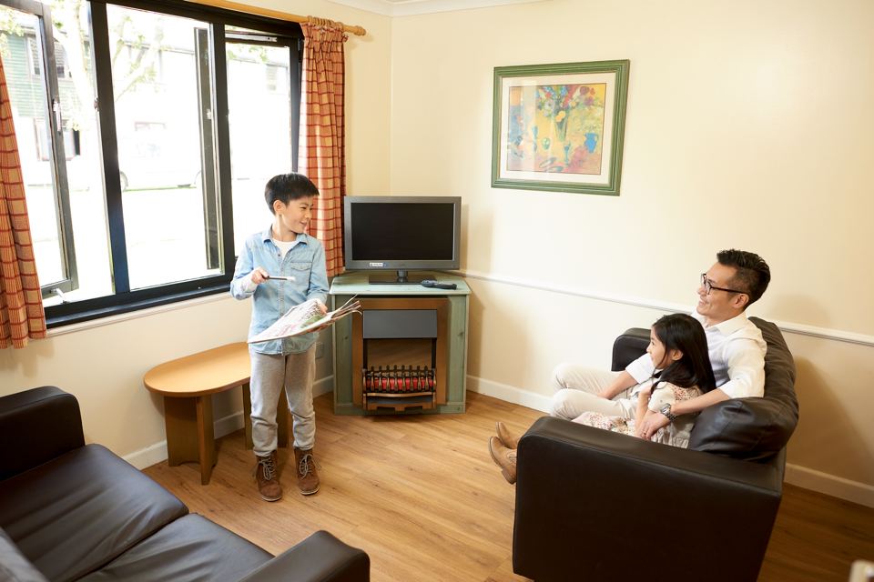 Inside a holiday home lounge