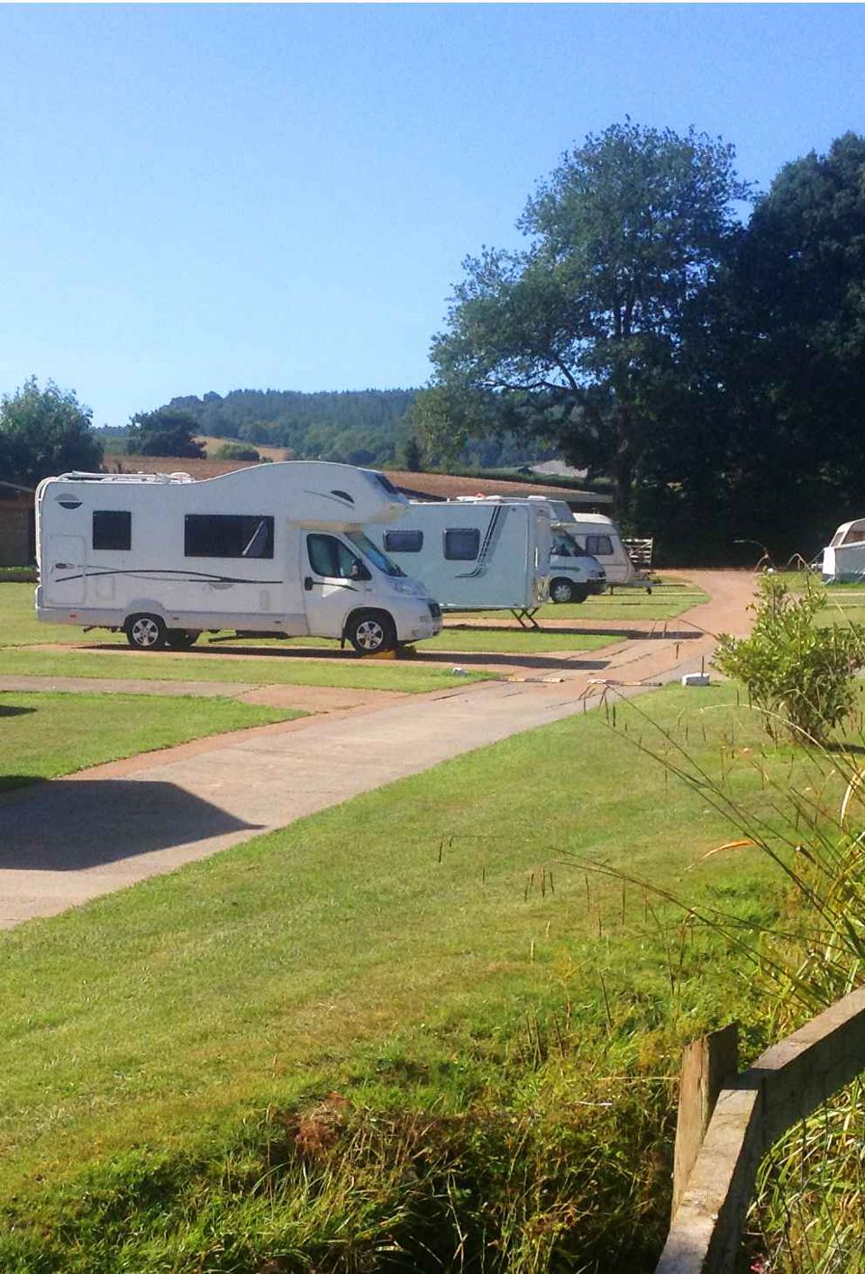 Motorhomes on the grass track