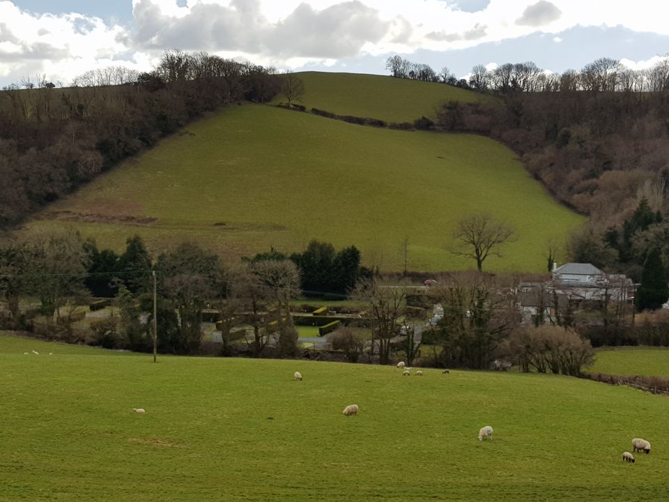 Valley and village beyond the fields